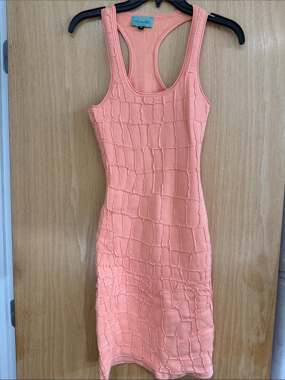 Textured Peach Tank Mini Dress by Astr